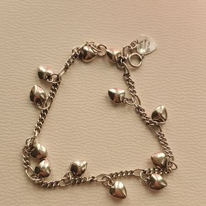 Sterling Silver Heart Bracelet 7"